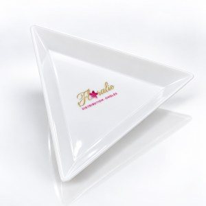 Plateau triangle blanc