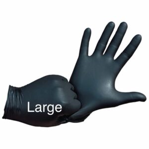 100 gants en nitrile noir . Large.
