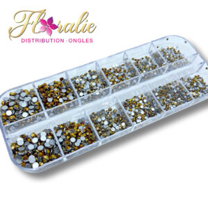 Lot de strass or métallique (12)