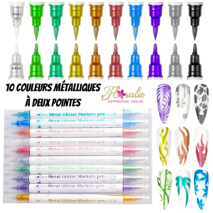 Stylo à deux pointe métallique