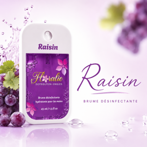 Brume désinfectante hydratante pour les mains – Raisin