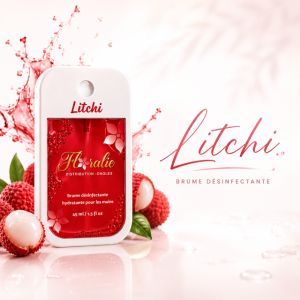 Brume désinfectante hydratante pour les mains – Litchi