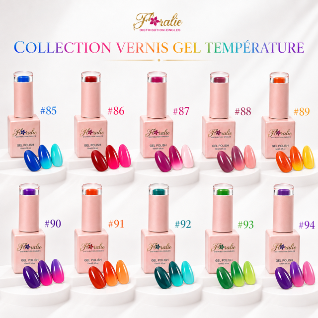 Collection complète — Vernis gel température Floralie #85 à #94